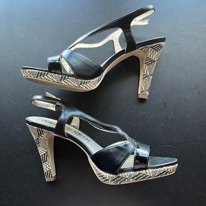 Anne Klein heels, sling back straps and platform wedge size 8
